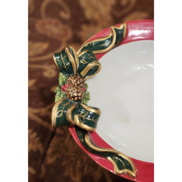 JC Penny Home Holiday Ribbon Ceramic Bowl - Picture 4 of 7